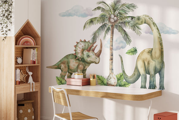 Large Dinosaur Wall Decals for Nursery - Cute Dino Wall Sticker for Kids Bedroom or Playroom
