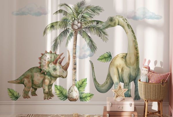 Large Dinosaur Wall Decals for Nursery - Cute Dino Wall Sticker for Kids Bedroom or Playroom