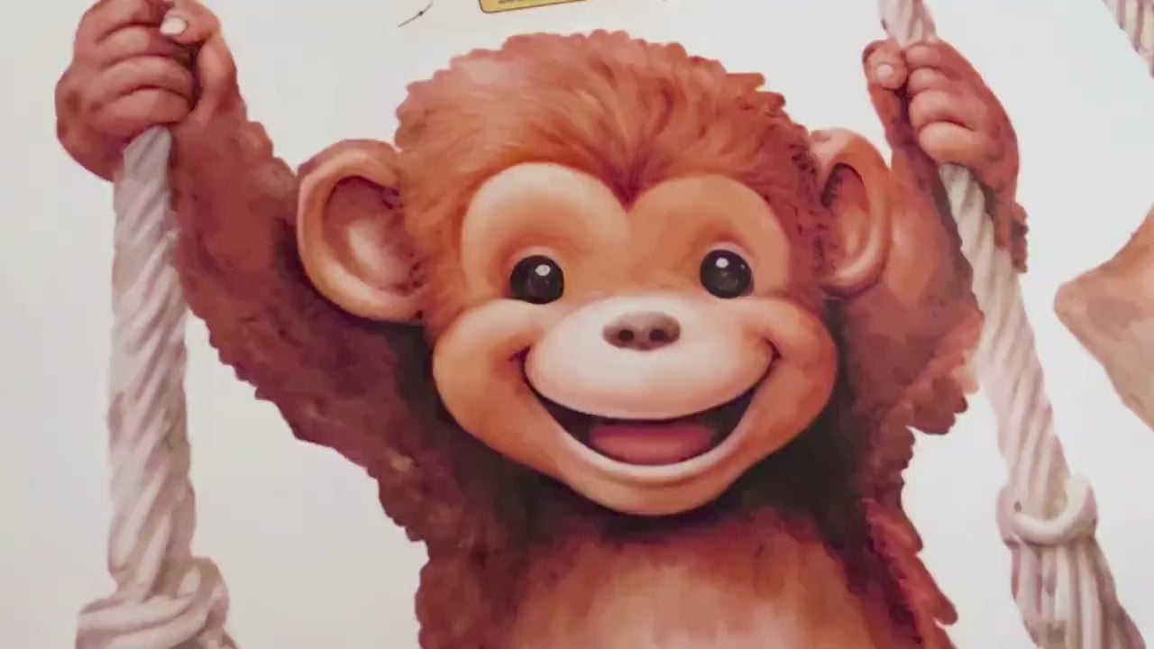 Nursery Wall Stickers for Kids Room Animals on Swings - Safari Wall Decal - Jungle Nursery Decor