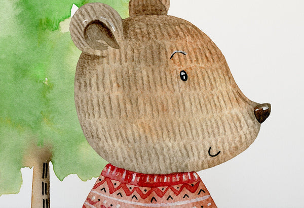 Pegatinas de pared "Animales del bosque" - Conejo, Oso, Zorro, Erizo | 42 Elementos