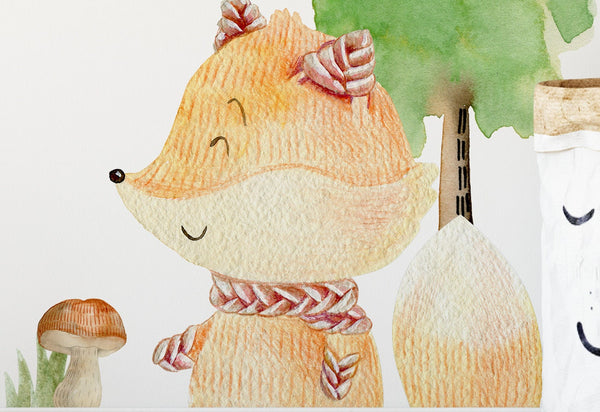 Pegatinas de pared "Animales del bosque" - Conejo, Oso, Zorro, Erizo | 42 Elementos