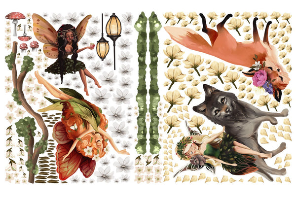 Fairy wall stickers set - 294 items