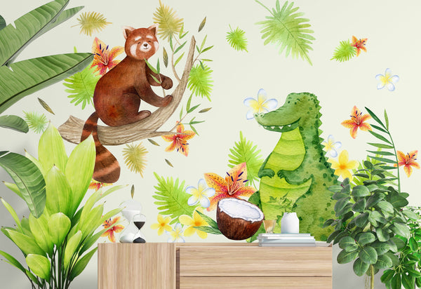 Pegatinas de Animales - Cocodrilo, Panda Rojo