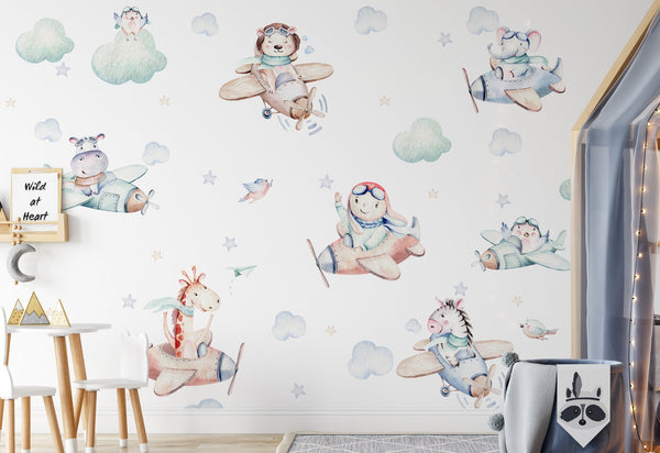 Airplane wall stickers for boy's room