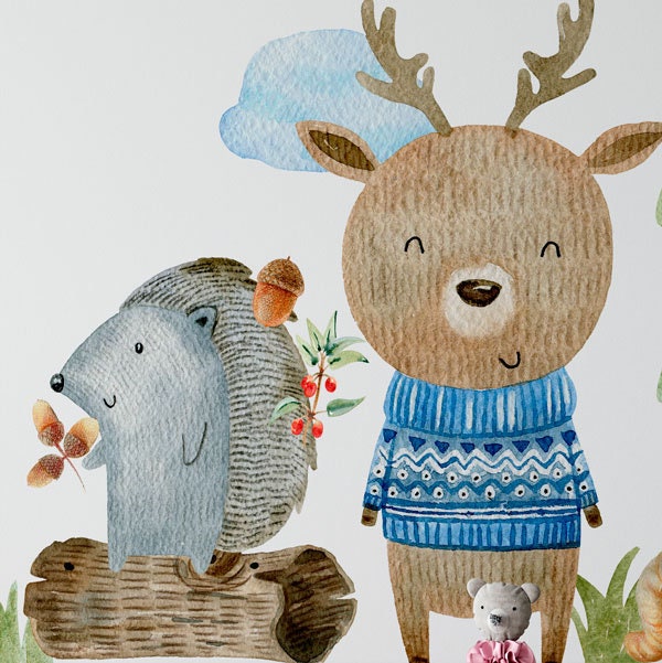 Forest animals wall sticker - 50 elements