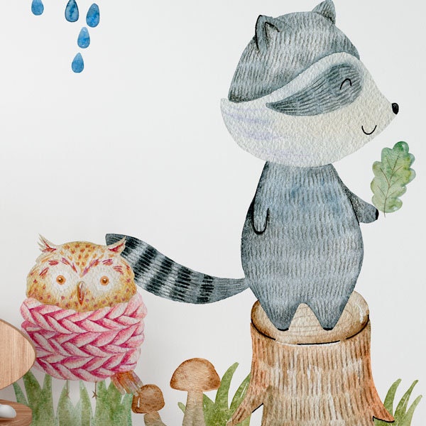 Forest animals wall sticker - 50 elements