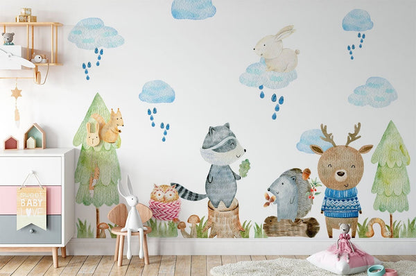 Forest animals wall sticker - 50 elements