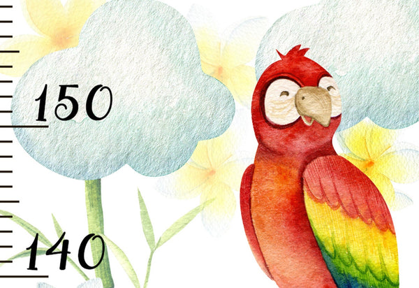 Cute jungle animals height chart