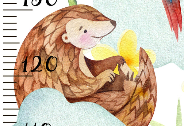 Cute jungle animals height chart