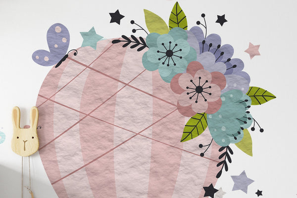 Vinilos de globos aerostáticos arcoíris