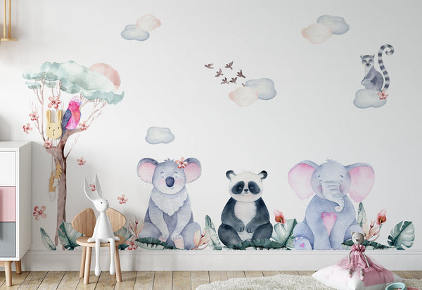 Meditation Animals Wall Sticker