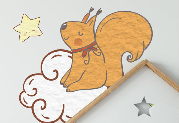 Fairy wall sticker with baby unicorn