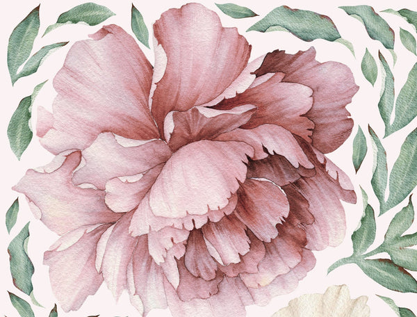 Wall sticker peony flowers