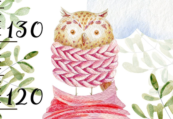 Height chart with forest animals