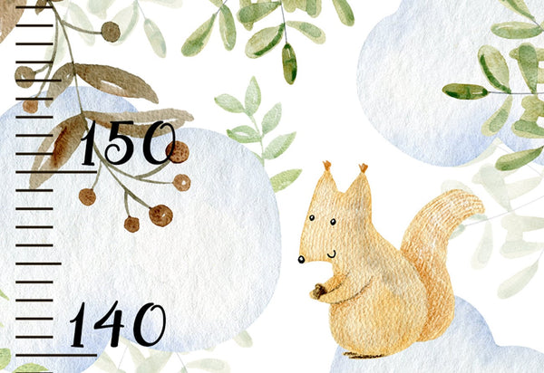 Watercolour Height Chart for Kids - Nursery Growth Chart Ruler Wall Decal for Boys and Girls - Nursery Growth Chart - Cm/Inch Height Meter