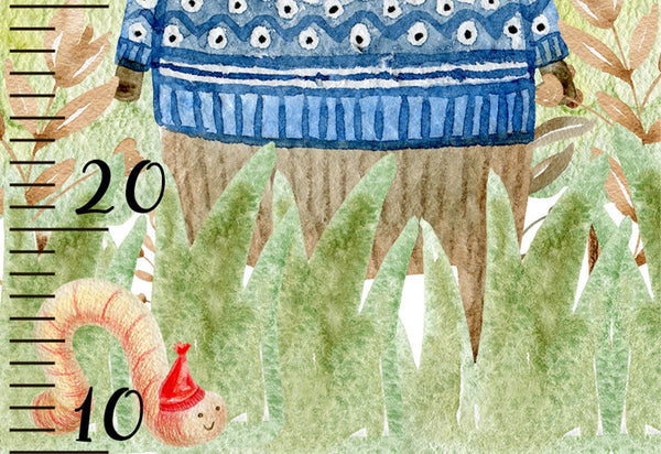 Height chart with forest animals