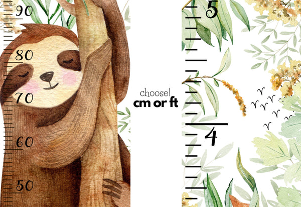 Watercolour Ruler Wall Decal - Nursery Growth Chart - Height Chart for Kids - Boys and Girls - Nursery Growth Chart - Cm/Inch Height Meter