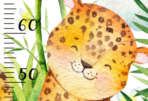 Cute jungle animals height chart