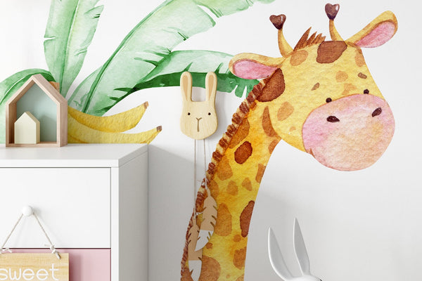 Safari Nursery Wall Stickers - Jungle Animal Decals for Nursery - XL 10 feet + or XXL 13 feet +