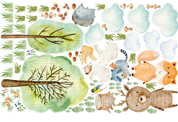 Vinilo animales del bosque