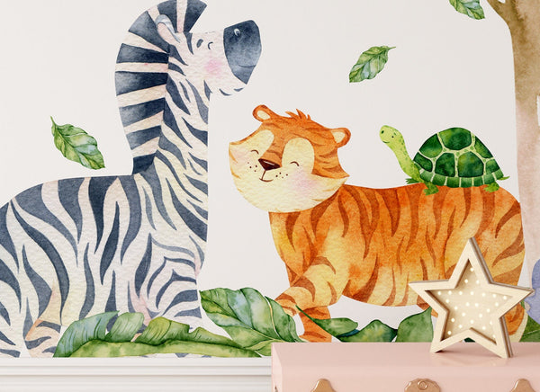 Safari Nursery Decal - Jungle Animals wall sticker - African animals - XXL 350cm+/137.7"+ or XXXL 470cm+/ 185"+ size