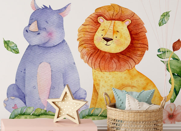 Safari Nursery Decal - Jungle Animals wall sticker - African animals - XXL 350cm+/137.7"+ or XXXL 470cm+/ 185"+ size