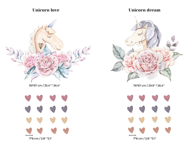 Unicorn wall sticker for girls