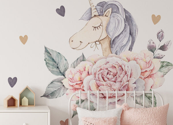 Unicorn wall sticker for girls