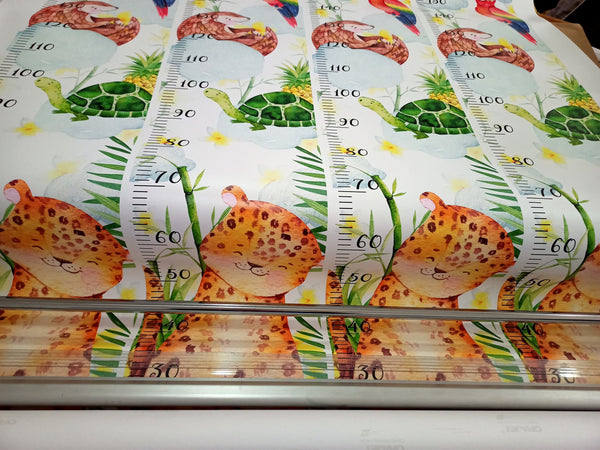 Cute jungle animals height chart