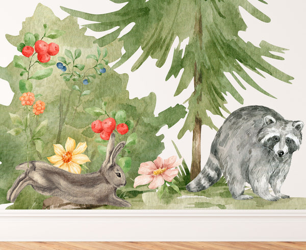Forest Animal Wall Sticker for Nursery - Woodland Nursery Decor - Forest Animal Decal