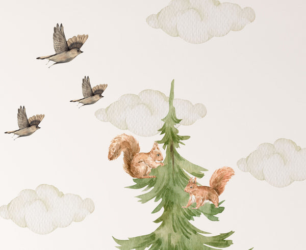 Forest Animal Wall Sticker for Nursery - Woodland Nursery Decor - Forest Animal Decal