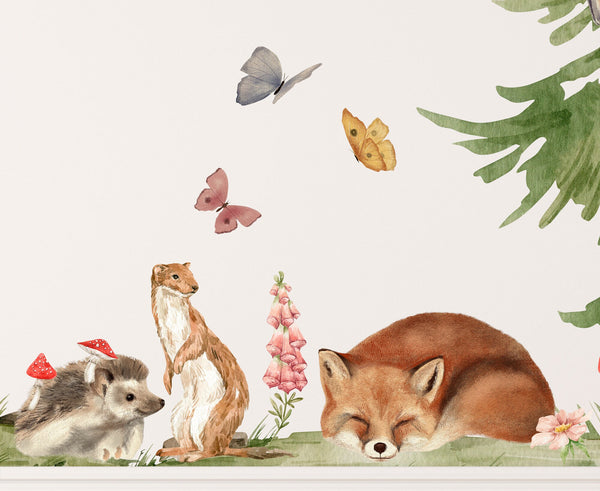Forest Animal Wall Sticker for Nursery - Woodland Nursery Decor - Forest Animal Decal