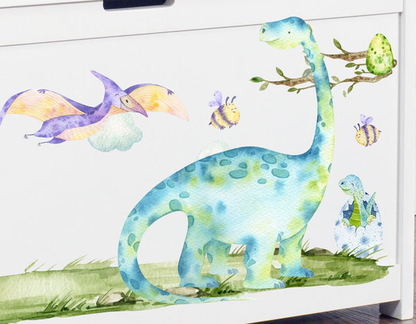 Dino Toy Box Decal - Toy Box Decorations - Toy Storage Labels Playroom Kidsroom Nursey - Toybox Decal Vinyl Decals - Dinosaur Toy Box