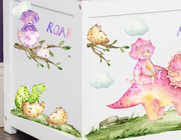 Dino Toy Box Decal - Toy Box Decorations - Toy Storage Labels Playroom Kidsroom Nursey - Toybox Decal Vinyl Decals - Dinosaur Toy Box