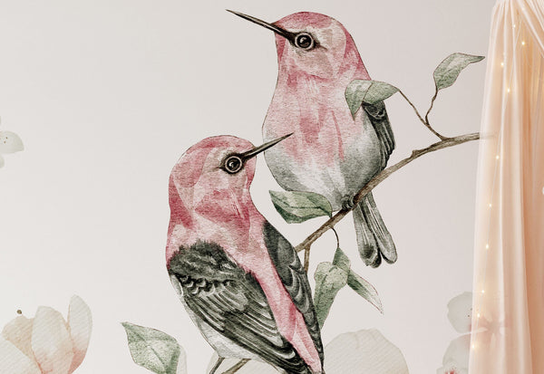 Cherry Blossom Decal - Sakura Wall Decal - Floral Decor - Sakura Wall Sticker Set - Vintage Flowers - Floral Wall Decals Nursery