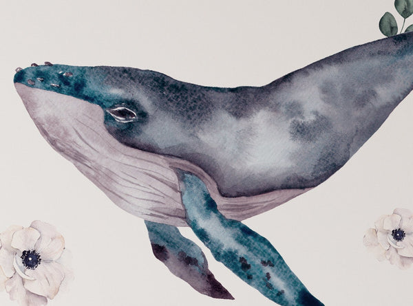 Whale wall decal - Ocean Sea nursery decor for kids room