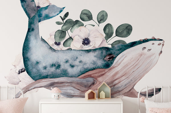 Whale wall decal - Ocean Sea nursery decor for kids room