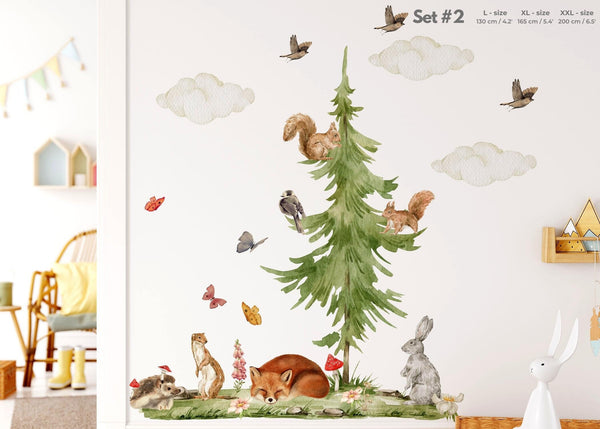 Forest Animal Wall Sticker for Nursery - Woodland Nursery Decor - Forest Animal Decal