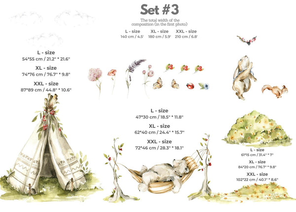 Woodland Nursery Wall Decal - Forest Animals Wall Sticker - Neutral Nursery - Kids Room Decor for Boys and Girls Playroom