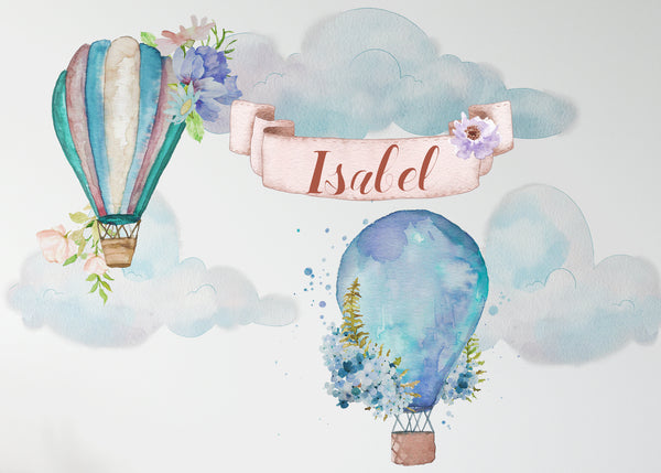 Kids Wall Decals / Princess And Prince Wall Sticker for Nursery / Trees / Hot Air Balloons / Horse