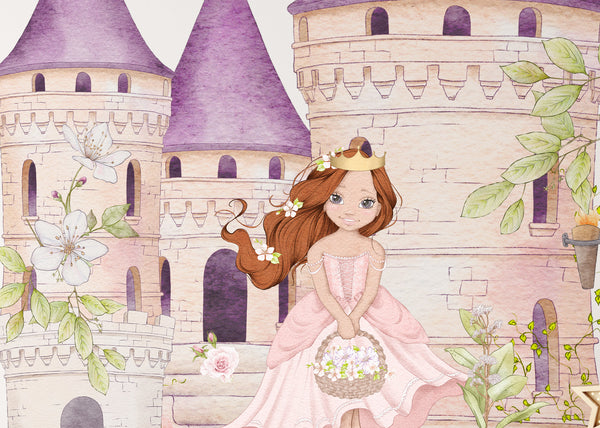 Princess Decor for Girls Room - Princess Castle Wall Decal - Fairy Tales Nursery Decor - Wall Sticker for a girl