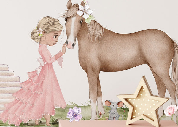 Princess Decor for Girls Room - Princess Castle Wall Decal - Fairy Tales Nursery Decor - Wall Sticker for a girl