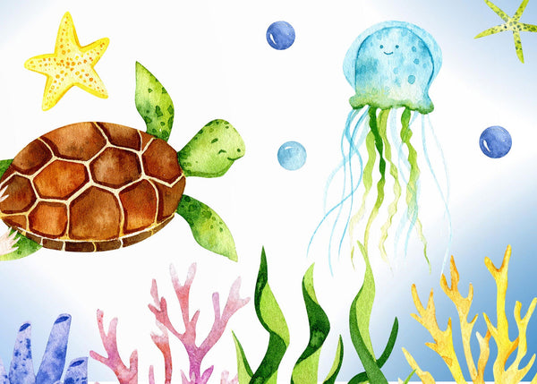 Mermaid Wall Decal, Sea ocean wall stickers, Girls bedroom decor