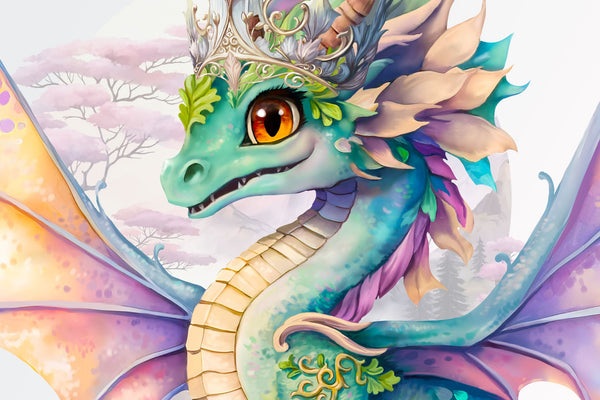 Fairy Dragons Wall Decals for kids / Girly Nursery Wall Sticker / Baby Girl Playroom