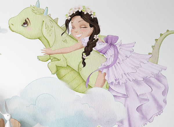 Princess Castle Wall Decal / Girls Nursery / Peel and Stick / Wall Sticker for Baby Girl