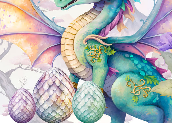 Fairy Dragons Wall Decals for kids / Girly Nursery Wall Sticker / Baby Girl Playroom