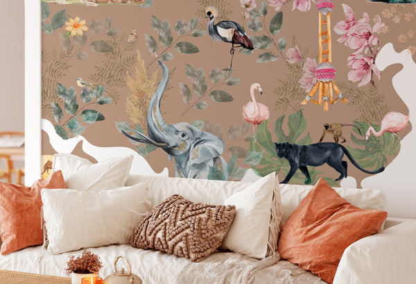 ANIMAL WORLD MAP wall decal for kids room - Nursery Wall Stickers decor for boys and girls - Peel and stick