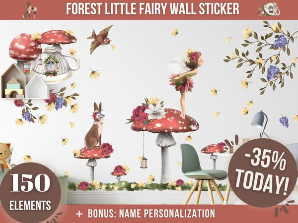 Fairy wall decal set for girl