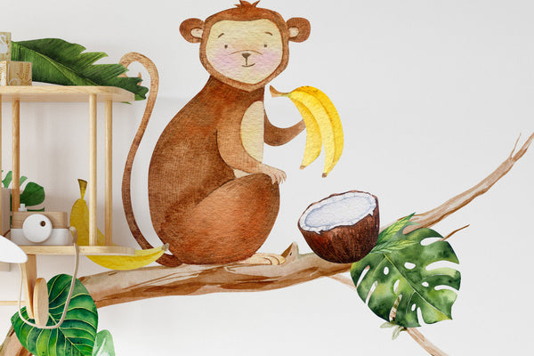 Safari Nursery Wall Stickers - Jungle Animal Decals for Nursery - XL 10 feet + or XXL 13 feet +