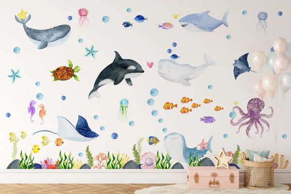 Ocean animals wall decals